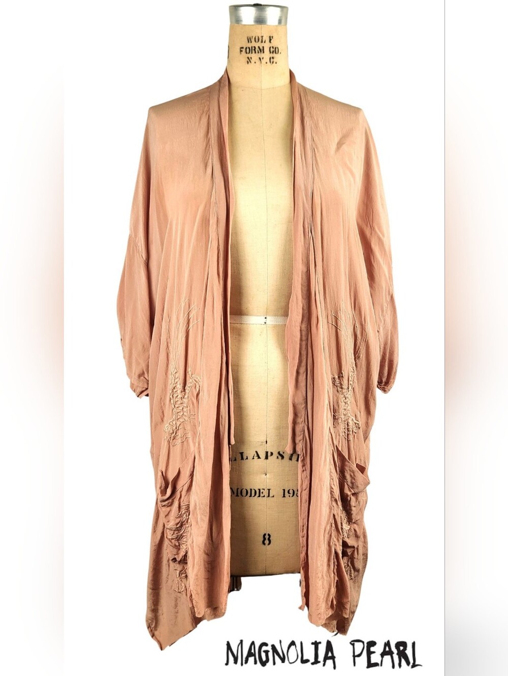 Magnolia Pearl Dharma Dragon Pink Silk Kimono